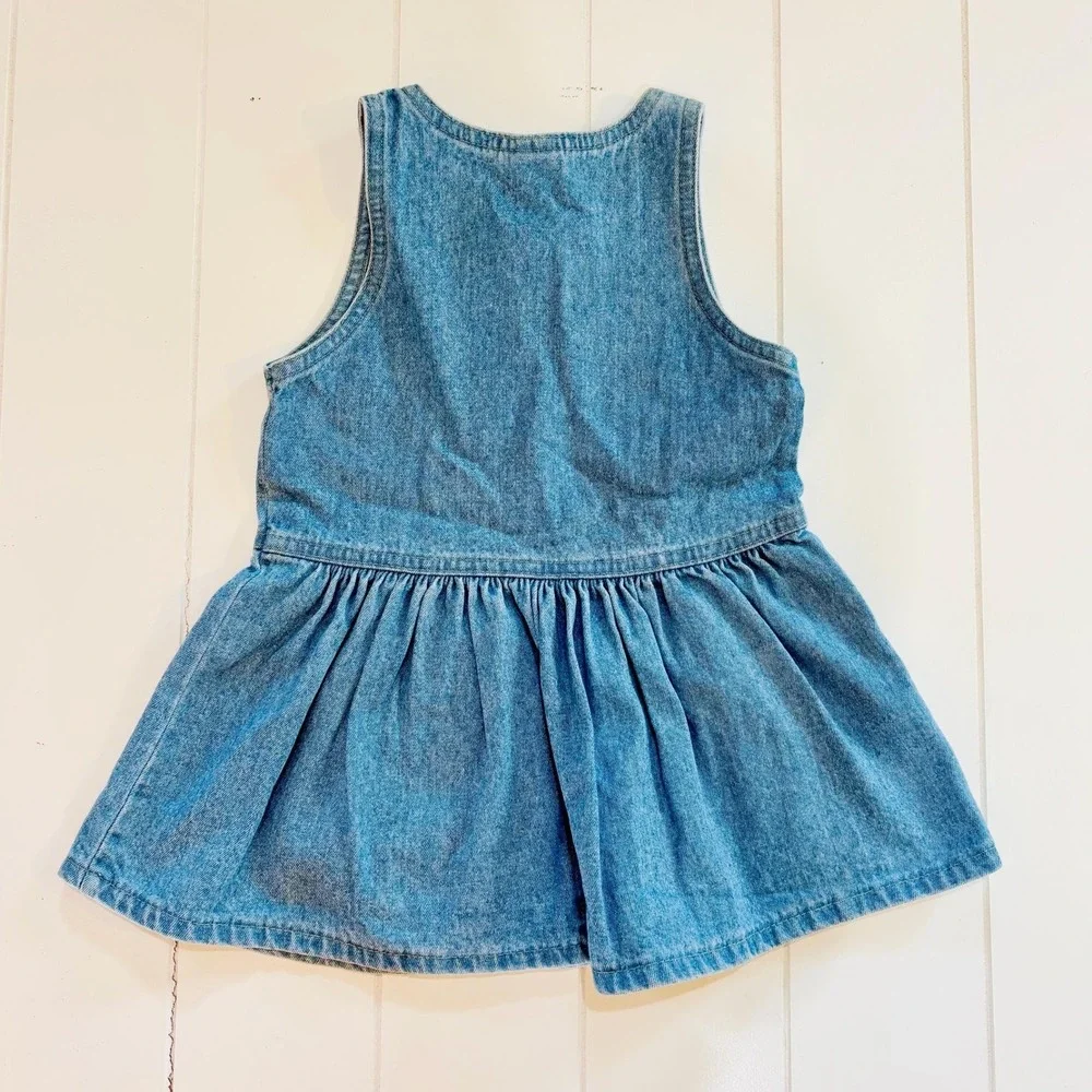 Vintage Oshkosh B'Gosh Light‎ Denim Dress, Made in USA, Size 2T